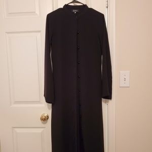 Black Open Button Abaya Islamic Dress